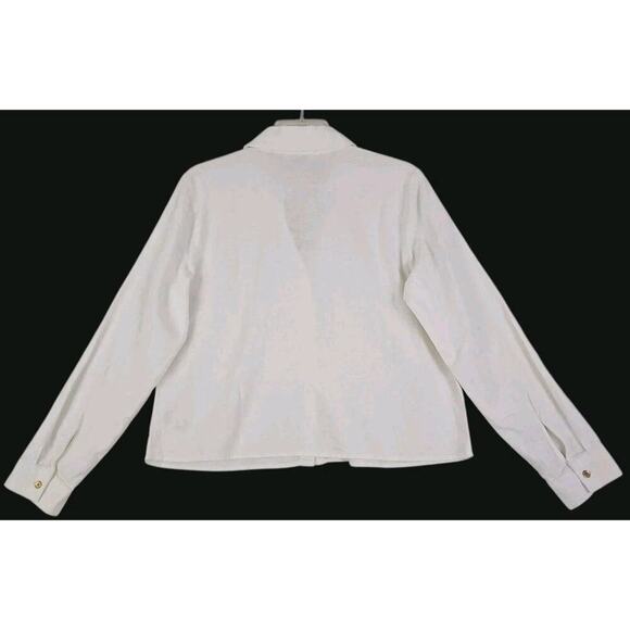 Michael Michael Kors ~Woman Size M~ White Linen Blend Shirt Button-Up NWT $110 - Picture 3 of 16